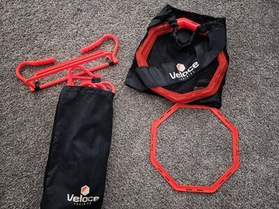 Veloce Soccer Training Kit with Adjustable Hurdles