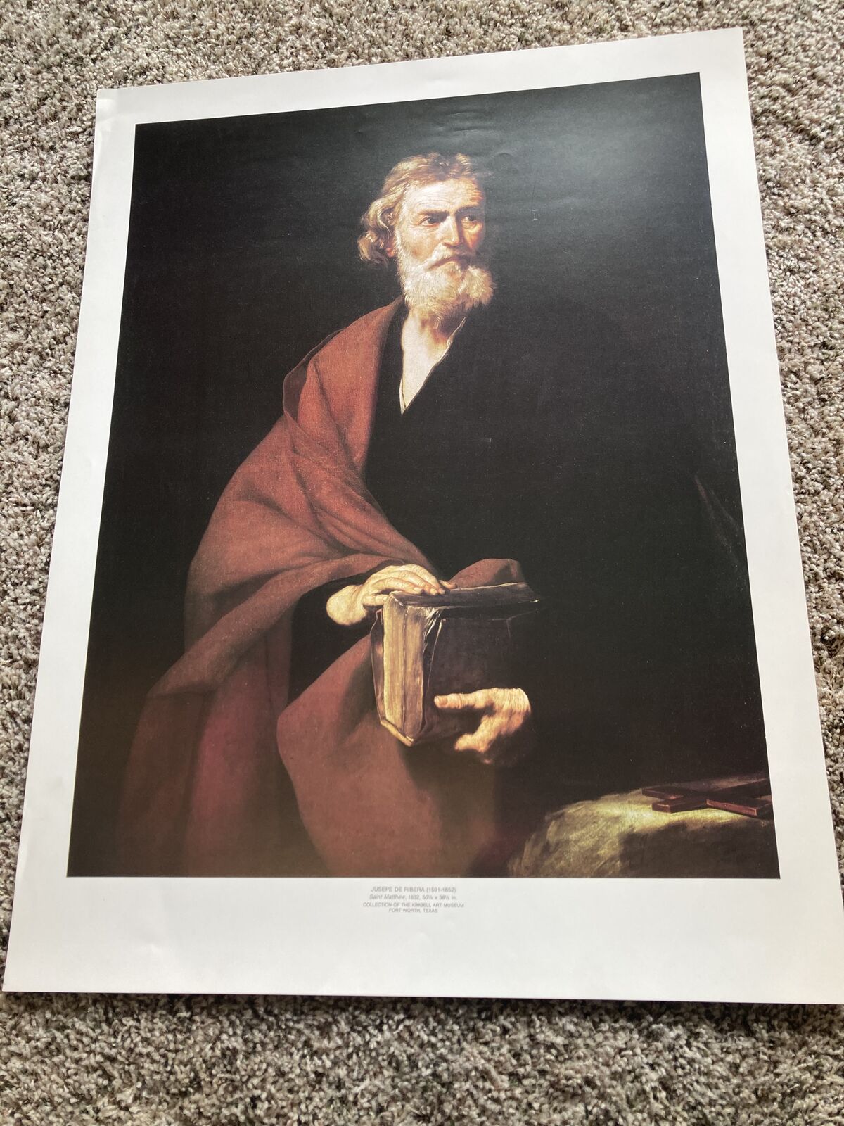 "Saint Matthew" by Jusepe De Ribera - One of the 12 Apostles - Mint Condition!