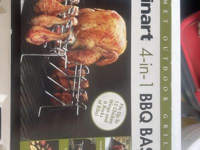 Cuisinart 4-in-1 BBQ Basket - Rib Rack, Roasting Basket, Wing Holder, Beer Can Chicken Holder PICKUP ONLY
