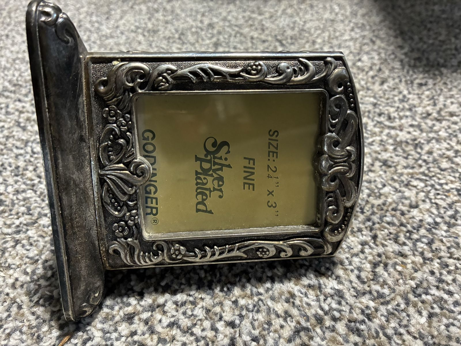 Vintage Silver triple tripod picture frame