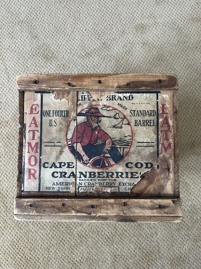 Primitive / Antique Wooden Cape Cod Cranberries Crate