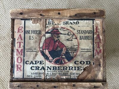 Primitive / Antique Wooden Cape Cod Cranberries Crate
