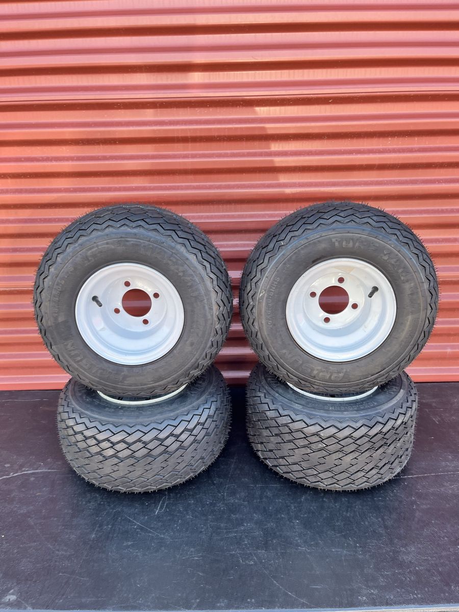 New Set of 4 18X8.5-8 Golf Cart Tires With Rims