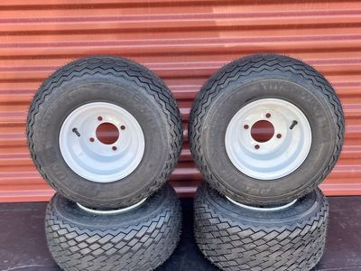 New Set of 4 18X8.5-8 Golf Cart Tires With Rims
