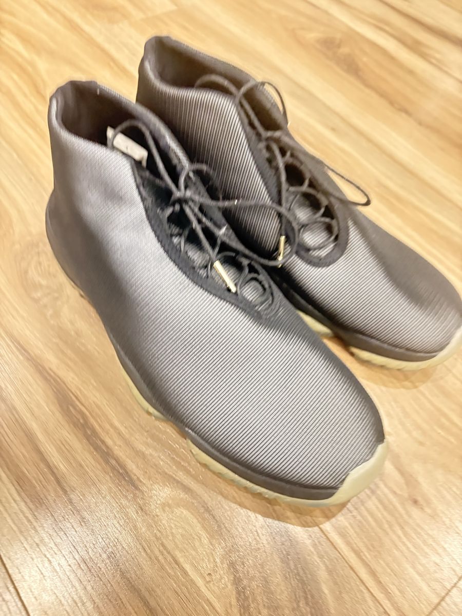 Jordan Future Black Dark Grey Men's Sneakers Size 11.5 with Textured Upper and Gold Aglets