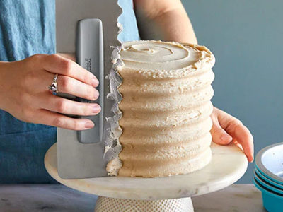 Pampered Chef Cake Comb Scraper Stainless Steel Decorating Tool