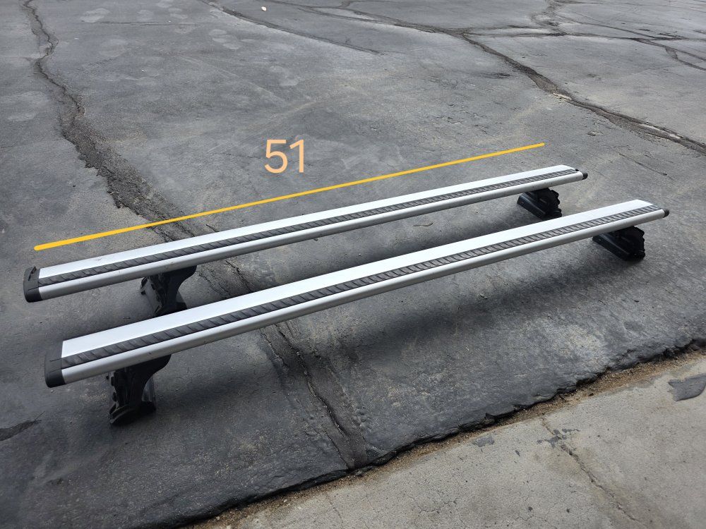 OEM Mitsubishi Roof Cross Bars Silver 51 Inch Luggage Rack Carrier