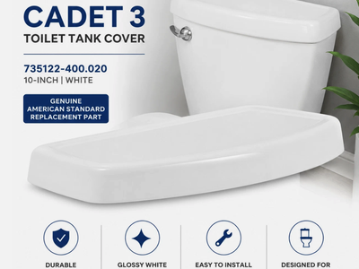 American Standard 735122-400.020 Cadet 3 Toilet Tank Lid Cover White OEM