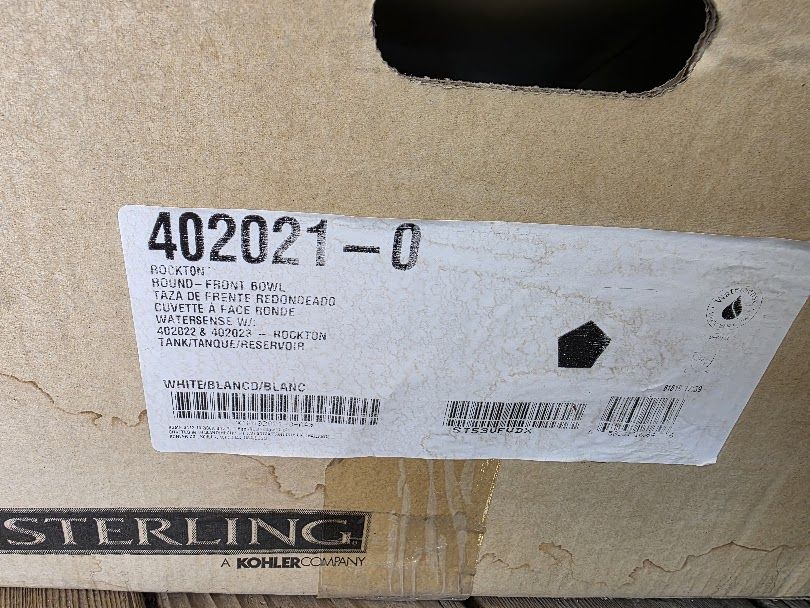 BRAND NEW - Sterling Kohler Toilet Bowl and Tank 402021-0 402023-0