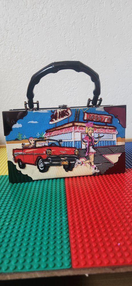 Handmade "Choice Made Cigar" Box Purse/Clutch with Black & White Gingham Lining