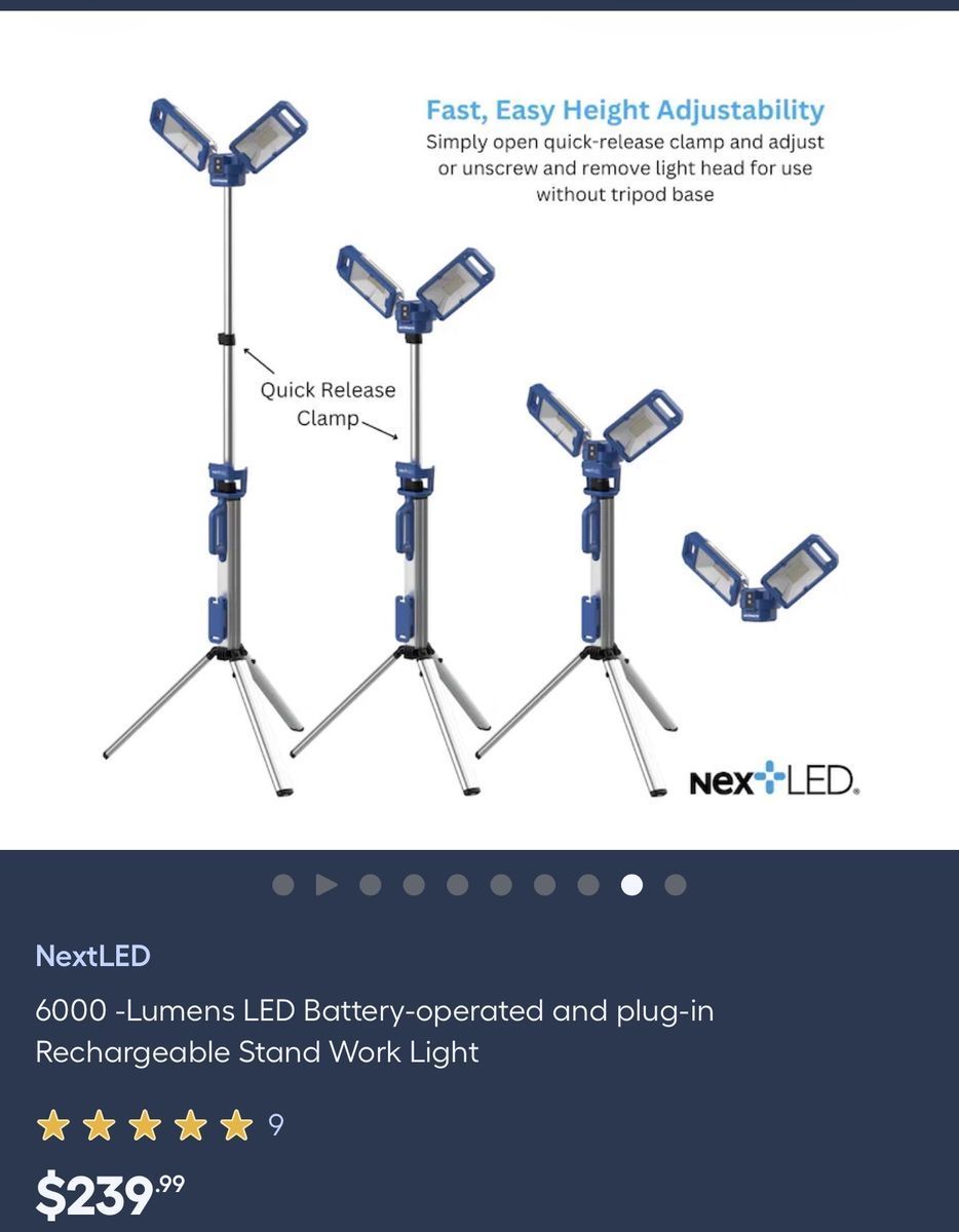 LED battery operated and plug in work light