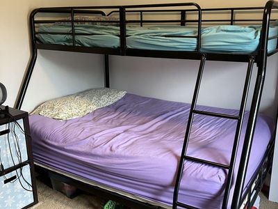Twin Over Full Black Metal Bunk Bed