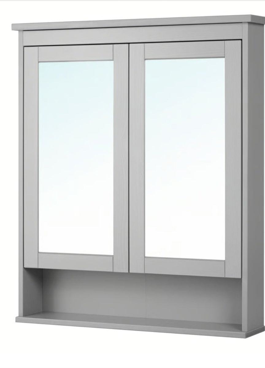 IKEA Hemnes Mirrored Bathroom Wall Cabinet/ Vanity Grey