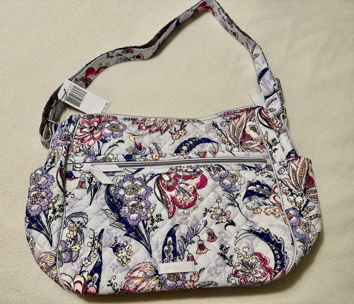 New Vera Bradley Large On The Gold Bag
