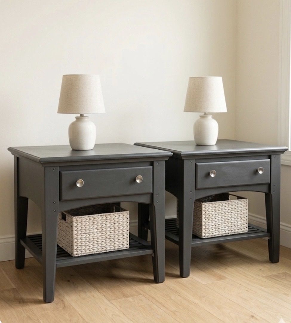 Set of black nightstands