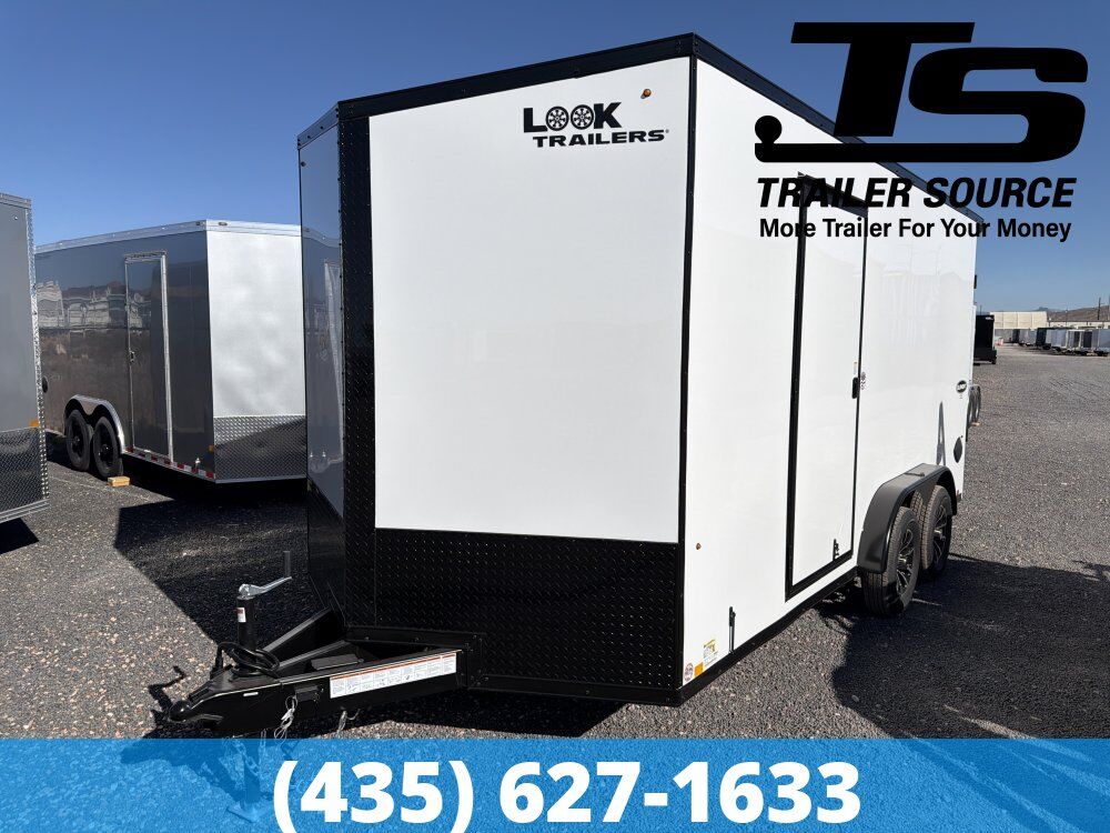 7.5x16 Look Element SE Enclosed Cargo Trailer - 7'0" Interior - 7K GVWR - .080 PolyCor, Alloy Wheels, Black Out Package, Rear
