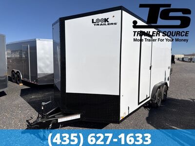 7.5x16 Look Element SE Enclosed Cargo Trailer - 7'0" Interior - 7K GVWR - .080 PolyCor, Alloy Wheels, Black Out Package, Rear