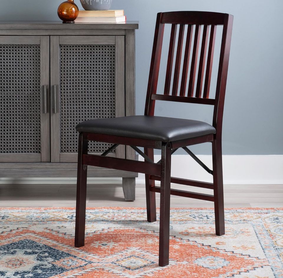 New 2 Pk Folding Padded Dining Chairs