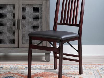New 2 Pk Folding Padded Dining Chairs