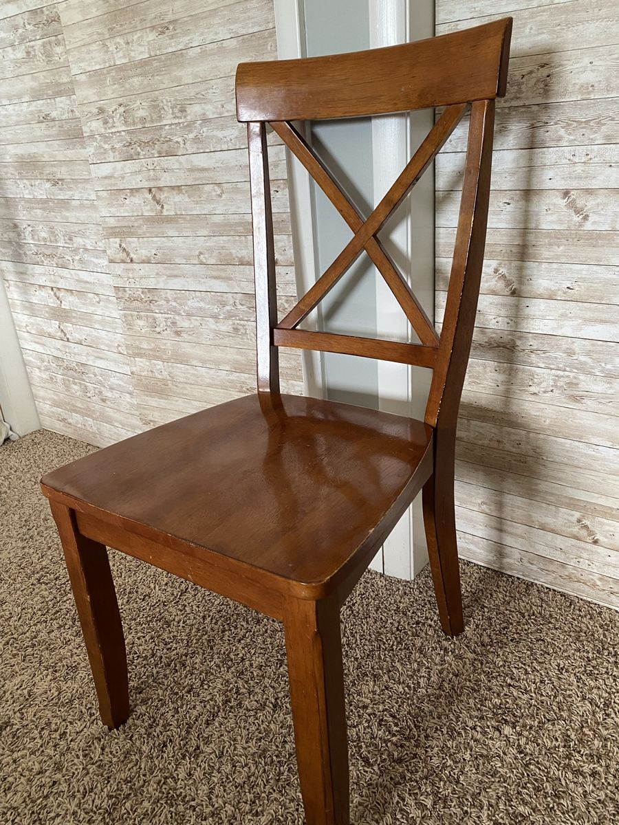 4 wooden dining chairs