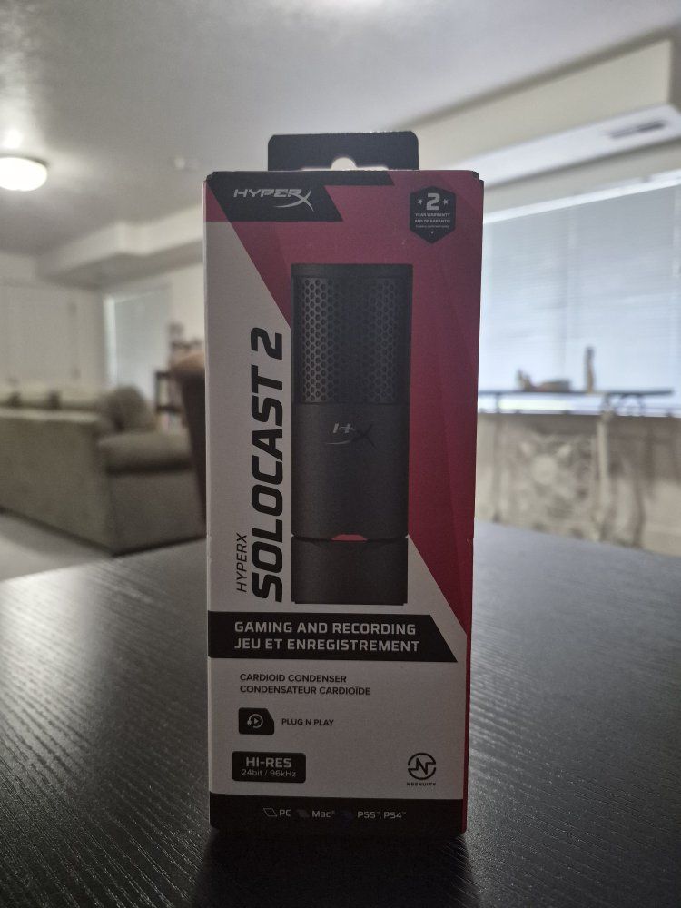 HyperX SoloCast 2 USB Condenser Microphone - Gaming & Recording w/ Tap-to-Mute & Audio Filters