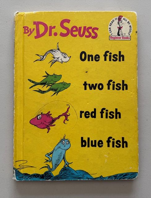 1960 Original 1st Printing "ONE FISH TWO FISH RED FISH BLUE FISH" Dr. Seuss Book