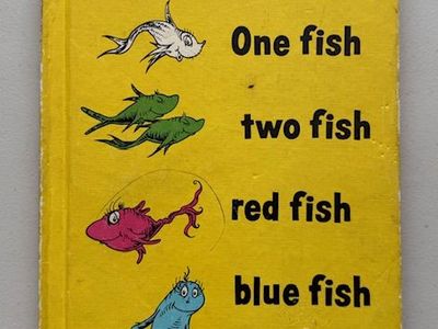 1960 Original 1st Printing "ONE FISH TWO FISH RED FISH BLUE FISH" Dr. Seuss Book