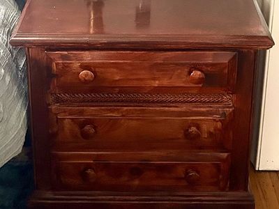 Two Wooden Nightstands with Drawers