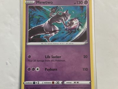 Pokémon Mewtwo holofoil Basic Card 056/172 2022 HP 130 - Life Sucker, Psyburn - Collectible TCG