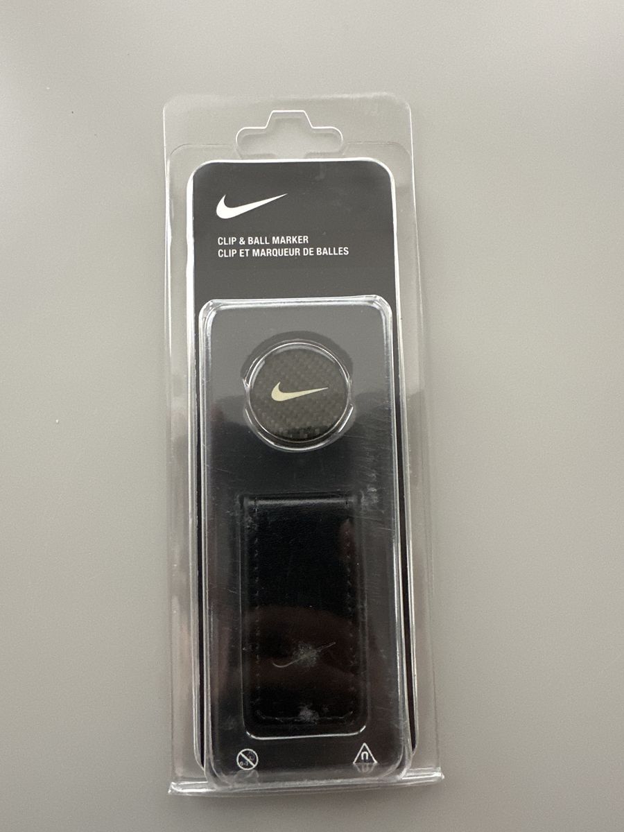 Nike Golf Clip & Ball Marker - Carbon Fiber Look, Brand New