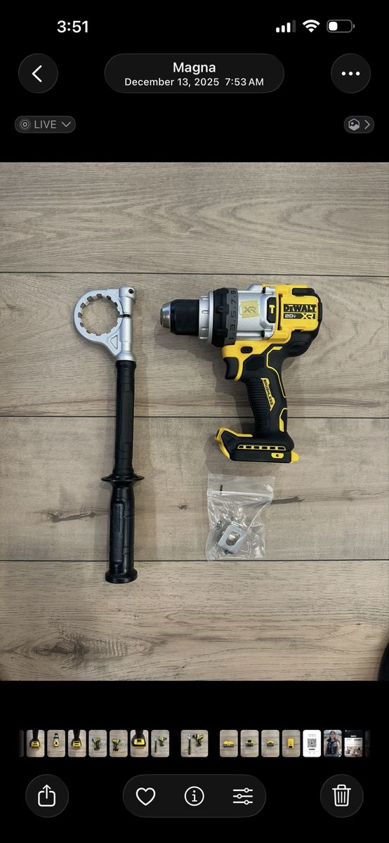 DeWalt 20V MAX XR Brushless Hammer Drill with Side Handle and Belt Clip DCD1007