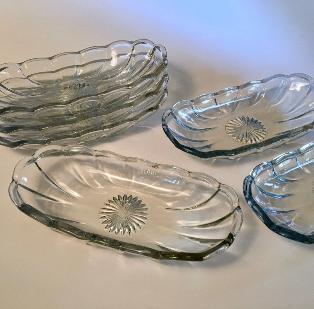 Anchor Hocking Crystal  Dishes~Atomic Starburst