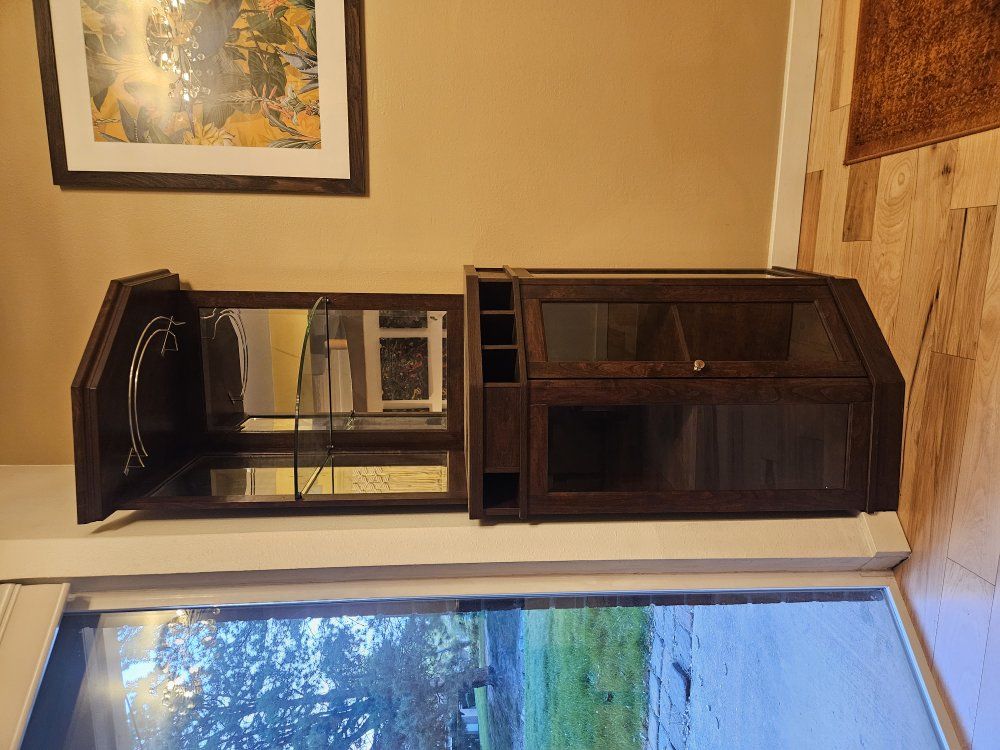 Hardwood Corner Bar Cabinet
