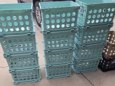 Sterilite File Crates, Teal and Black/Brown, Plastic Storage Bins - Set of 14