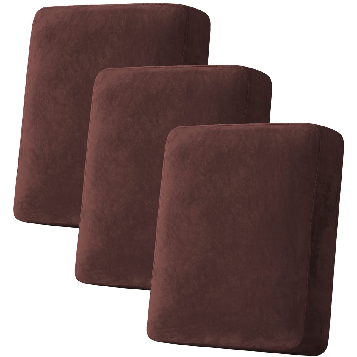 Velvet Stretch Couch Cushion Cover Plush Cushion Slipcover for Chair Loveseat Sofa Cushion Furniture Protector Seat 3piece