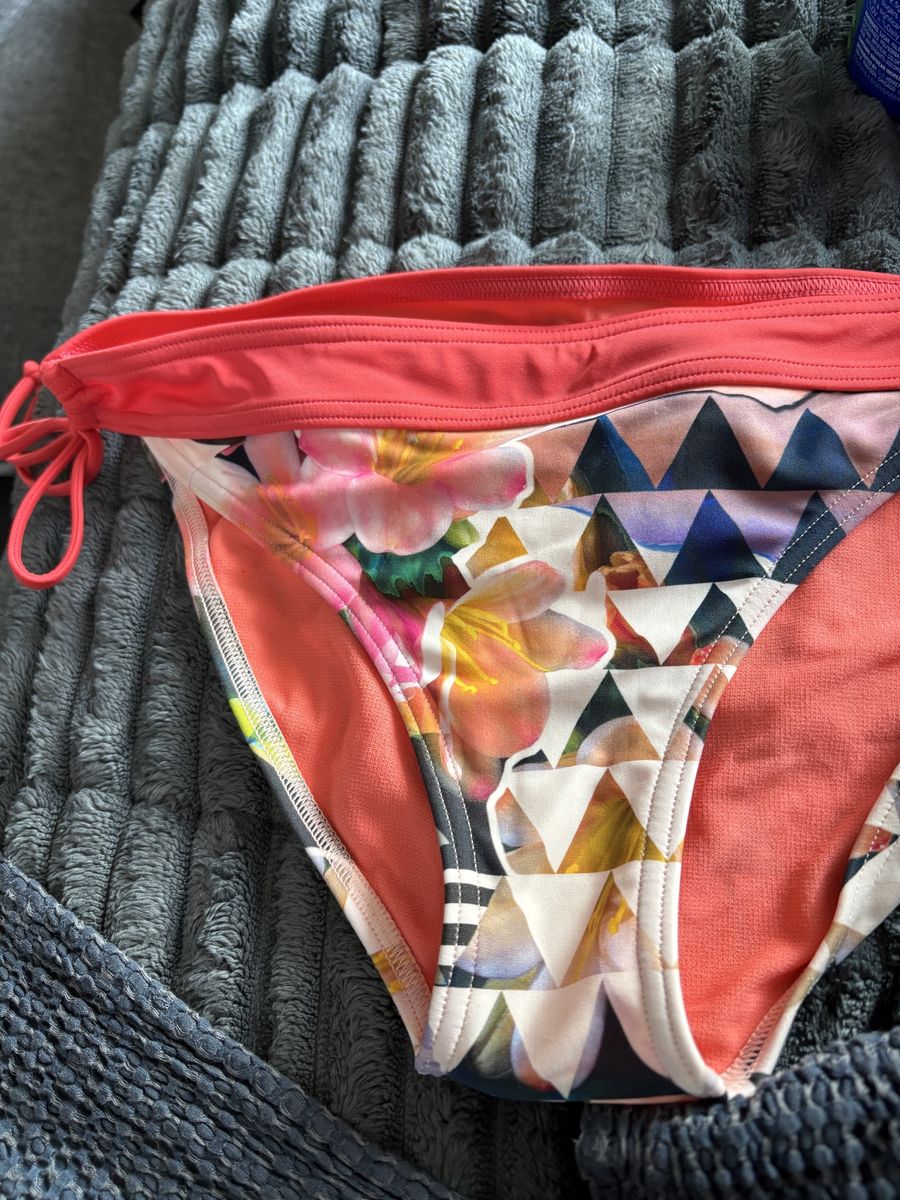 prAna Women's Salmon Floral & Geometric Print Tankini Swimsuit Set, Size Medium
