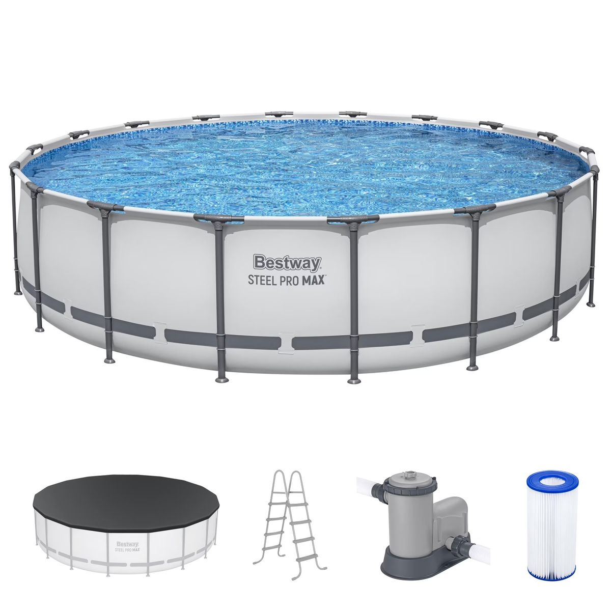 Bestway 18' x 48" Steel Pro Max Above Ground Swimming Pool with Upgraded Sand Filter - Brand New!