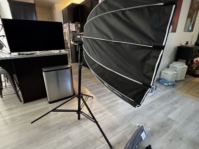 Godox MS300 Monolight Studio Strobe Flash with 4 Light Stands & Softbox Photography Lighting Kit & wireless transmitter for Sony