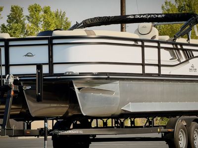 2027 322 RC Select Pontoon Boat Powered by a Yamaha 200HP