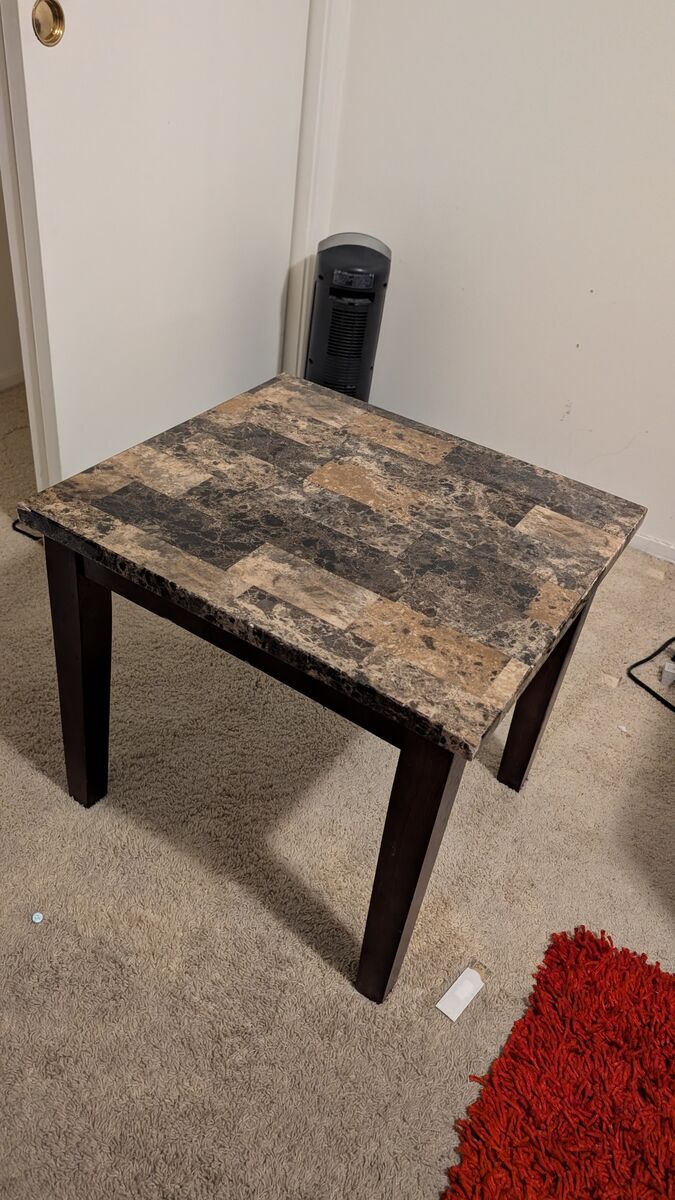 Faux Marble End Table