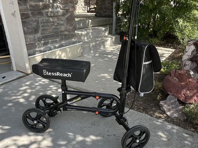 BlessReach Steerable Knee Walker Scooter with Basket - Black