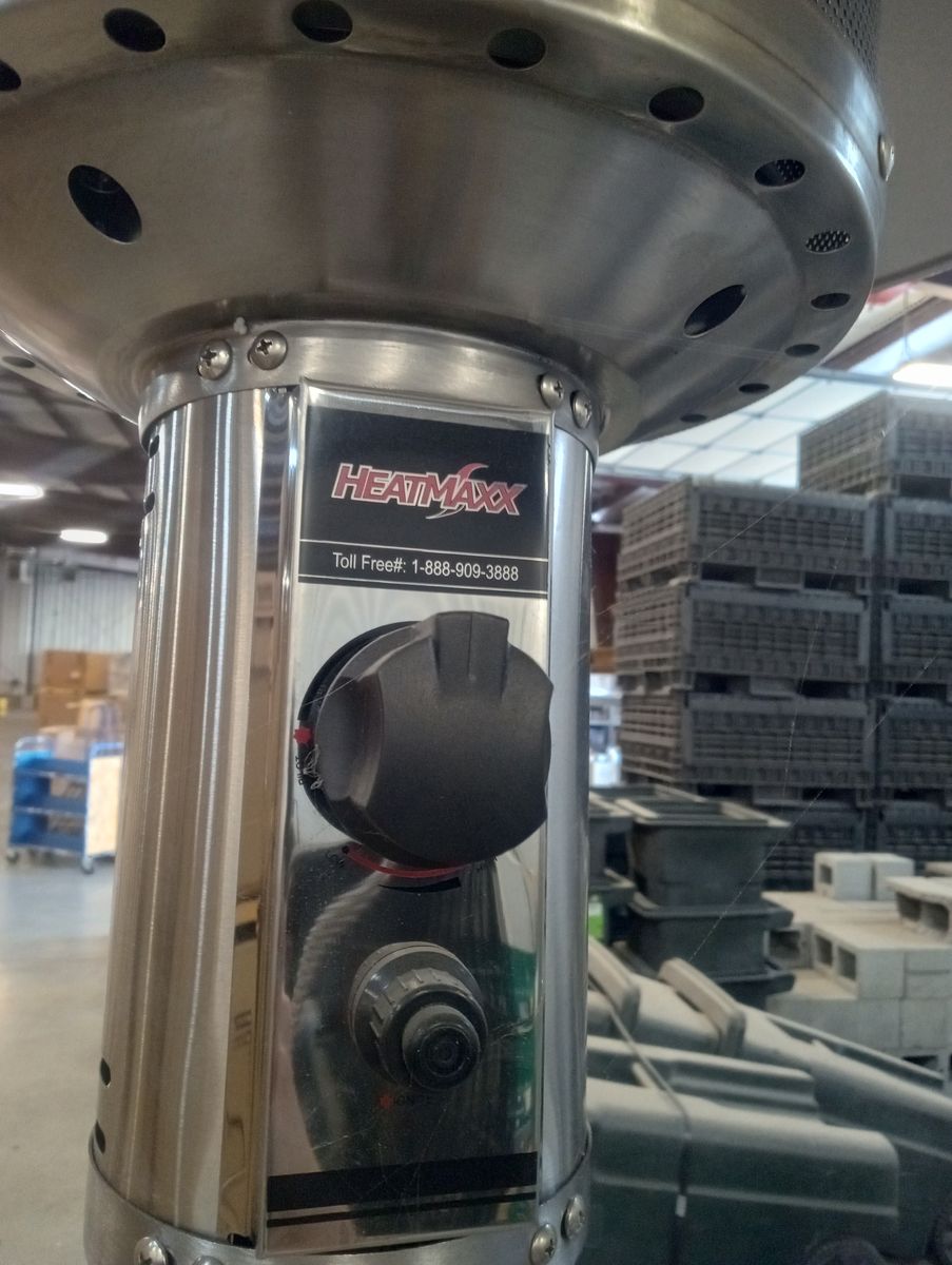 Heatmaxx Outdoor Patio Heater - Stainless Steel, Propane, 48,000 BTU, Freestanding