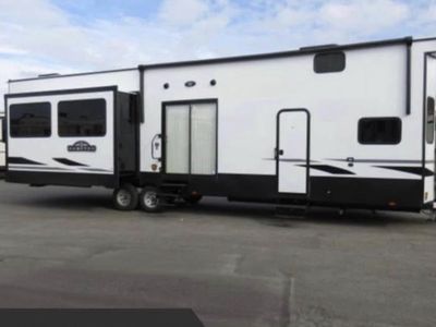 Crossroads Hampton HP375DBL Travel Trailer Bumper Pull - King Bed, Loft, Sleeps 12, 2 AC