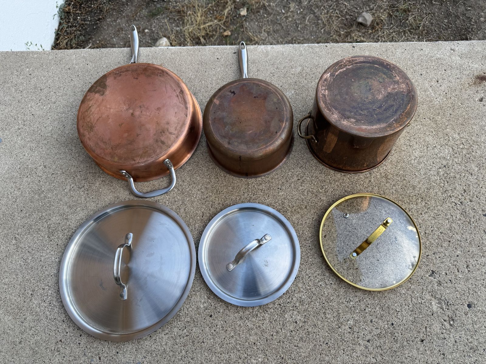 Vintage Copper Stainless Steel Cookware Set Pots and Pans with Lids