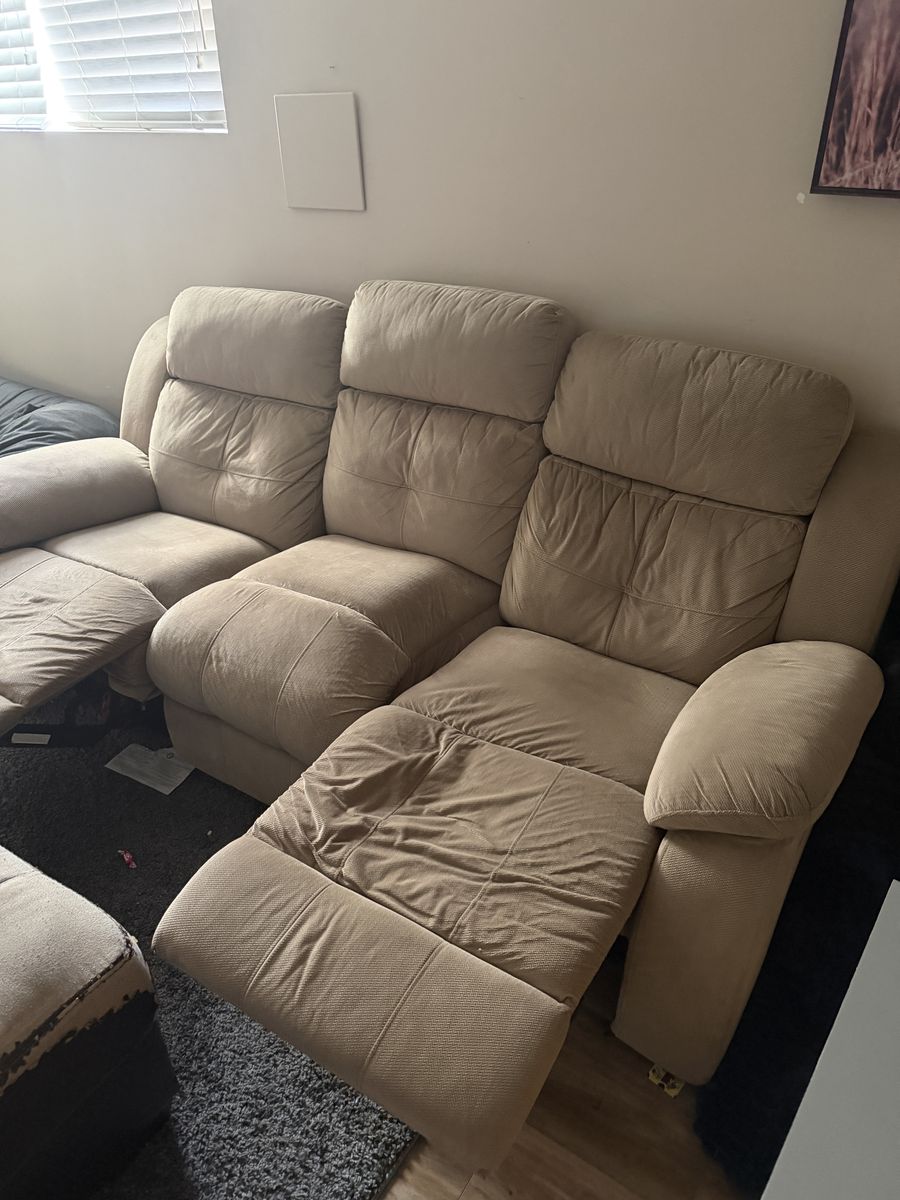FREE 2 Person Recliner And Ottaman