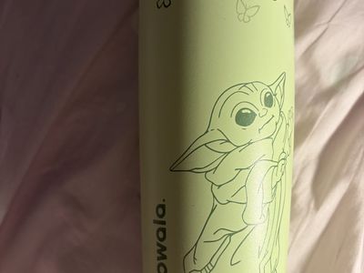 Owala FreeSip Water Bottle - Green with Grogu and Butterfly Print