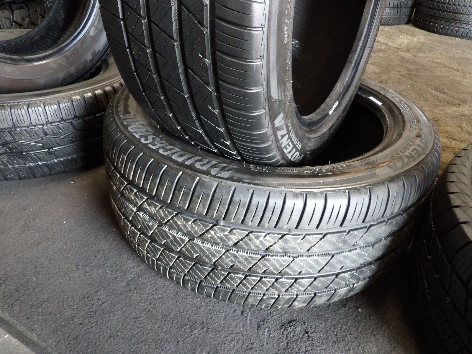 235/45R17 BRIDGESTONE POTENZA PAIR OF TWO USED TIRES