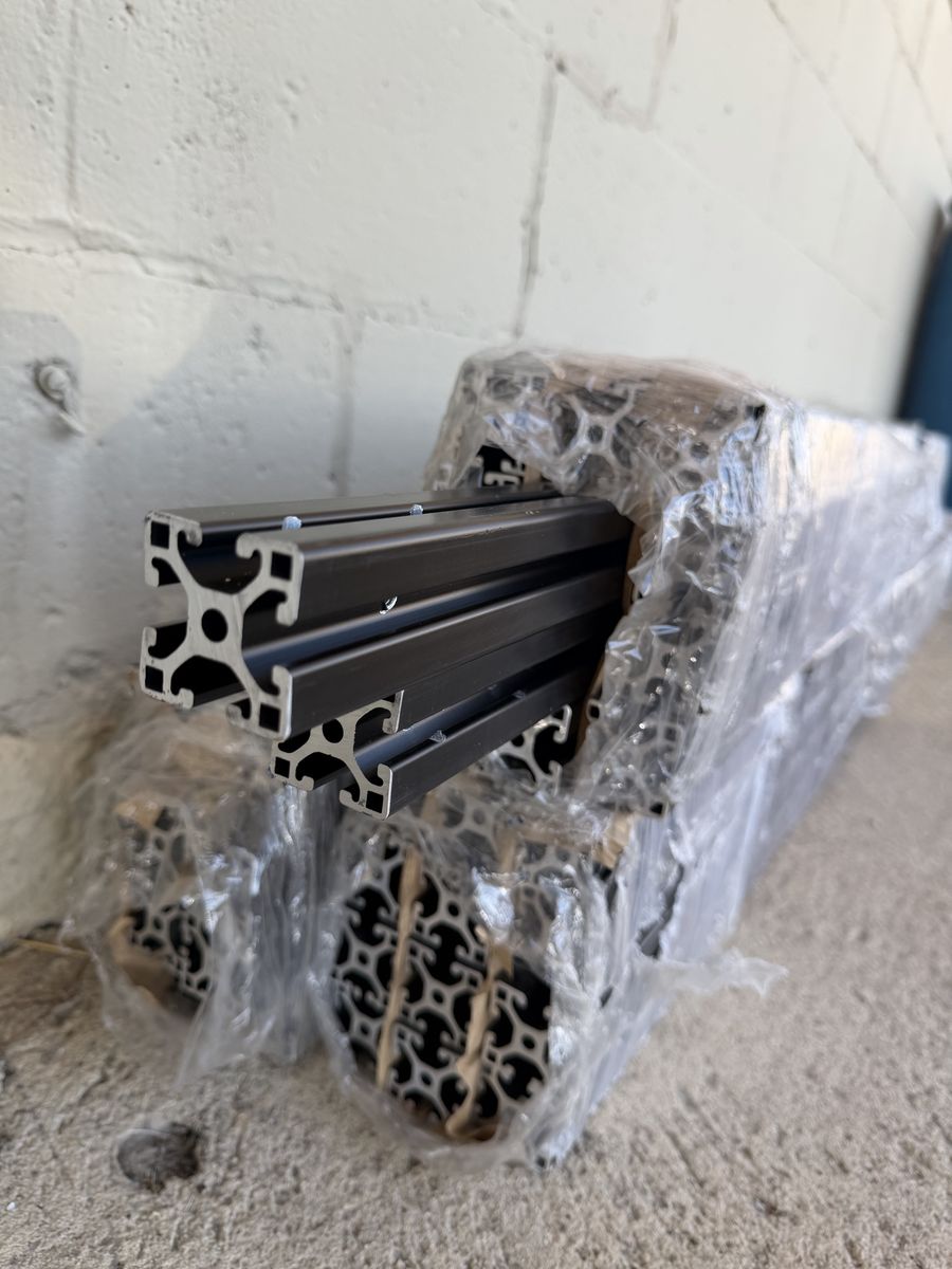 T-Slot Framing Rails, T-Slot, T Slot, Tslot, T - Slot Black Anodized 1.5” Hollow Aluminum Rails or Beams 1-1/2”, 79” inches long