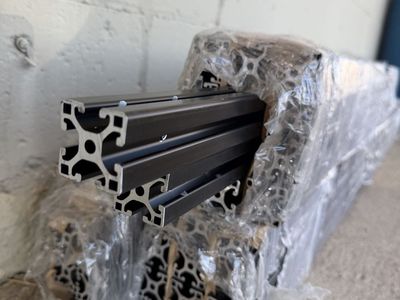T-Slot Framing Rails, T-Slot, T Slot, Tslot, T - Slot Black Anodized 1.5” Hollow Aluminum Rails or Beams 1-1/2”, 79” inches long