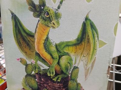 WIG-25 Enchanted Forest Green Cactus Dragon Figurine, Fantasy Collectible Decoration-Section Extras
